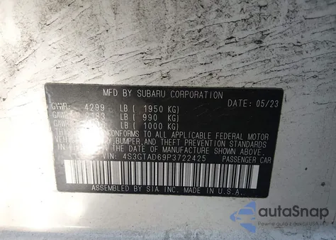 2023 Subaru Impreza Premium 5-Door z USA, uszkodzony, nr VIN 4S3GTAD69P3722425